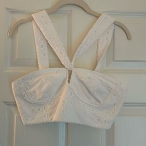 Zara White cross crop top